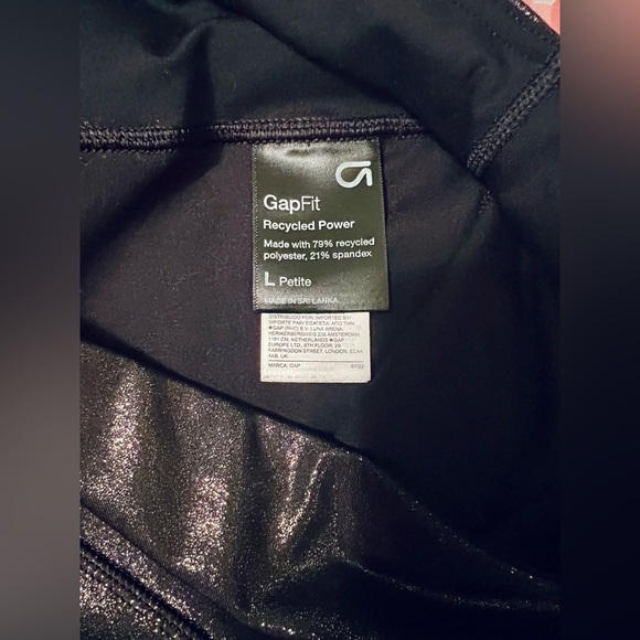 NWOT GapFit Recycled High Rise Power Shine Leggings sz Large Petite Go-Dry - Picture 8 of 15